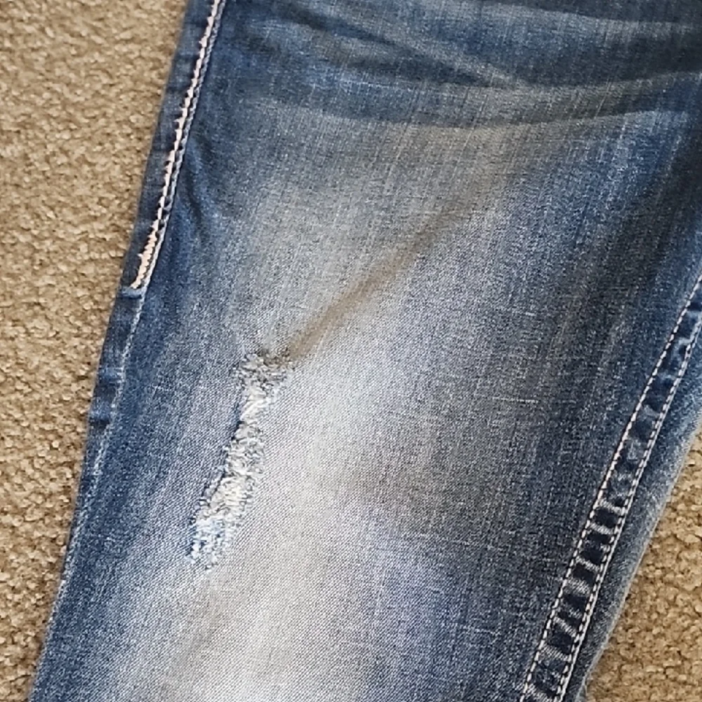 Vigoss Distressed Flare Jeans - Light Blue - Picture 4 of 7